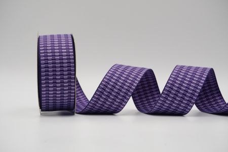 Фиолетовая уникальная клетчатая лента с дизайном_K1750-704